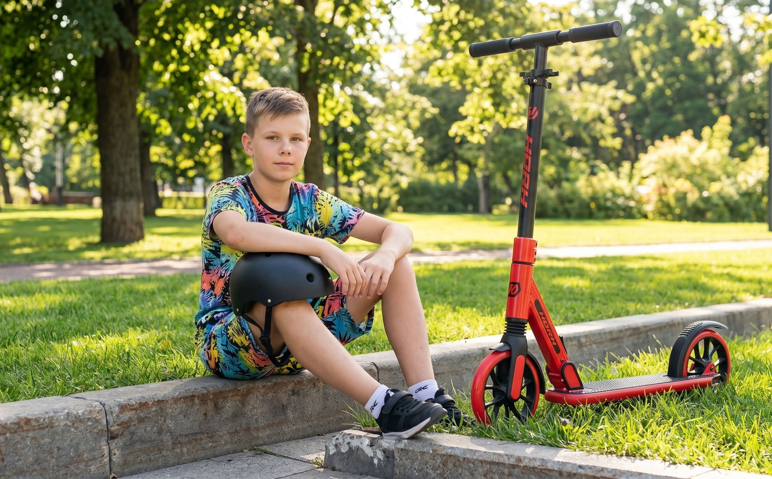 Самокат HORH Vento 200 красный