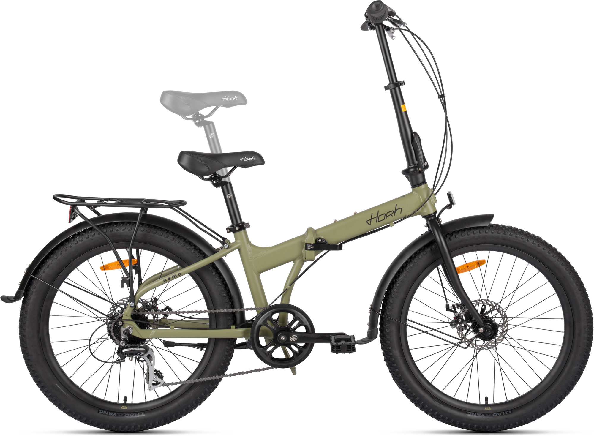 Велосипед HORH NEMO FAT 8SP MD 24" (2025) Dark Green
