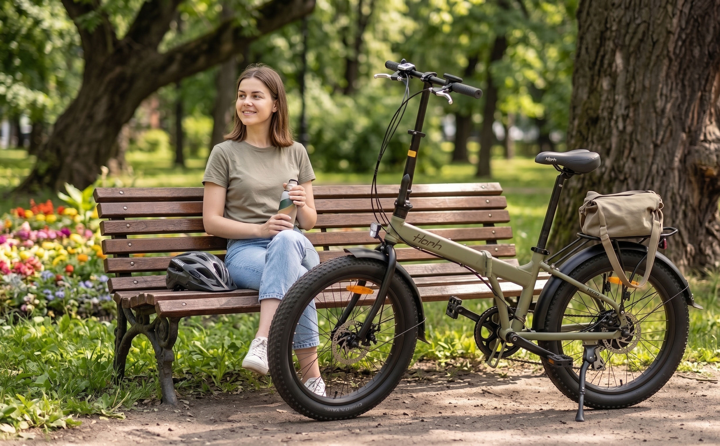 Велосипед HORH NEMO FAT 8SP MD 24" (2025) Dark Green