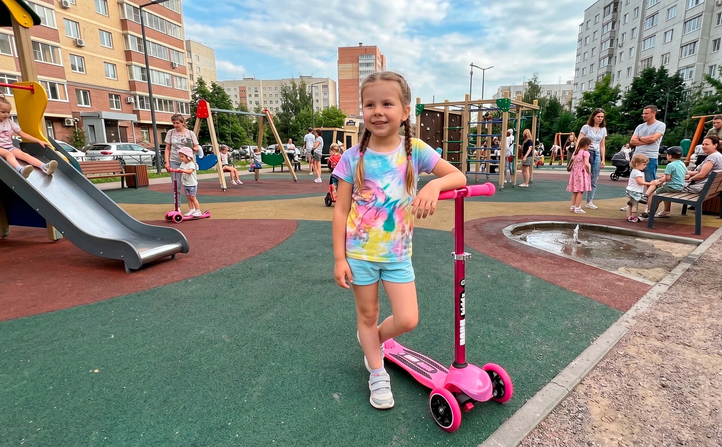 Самокат трехколесный HORH Kiddy SX розовый