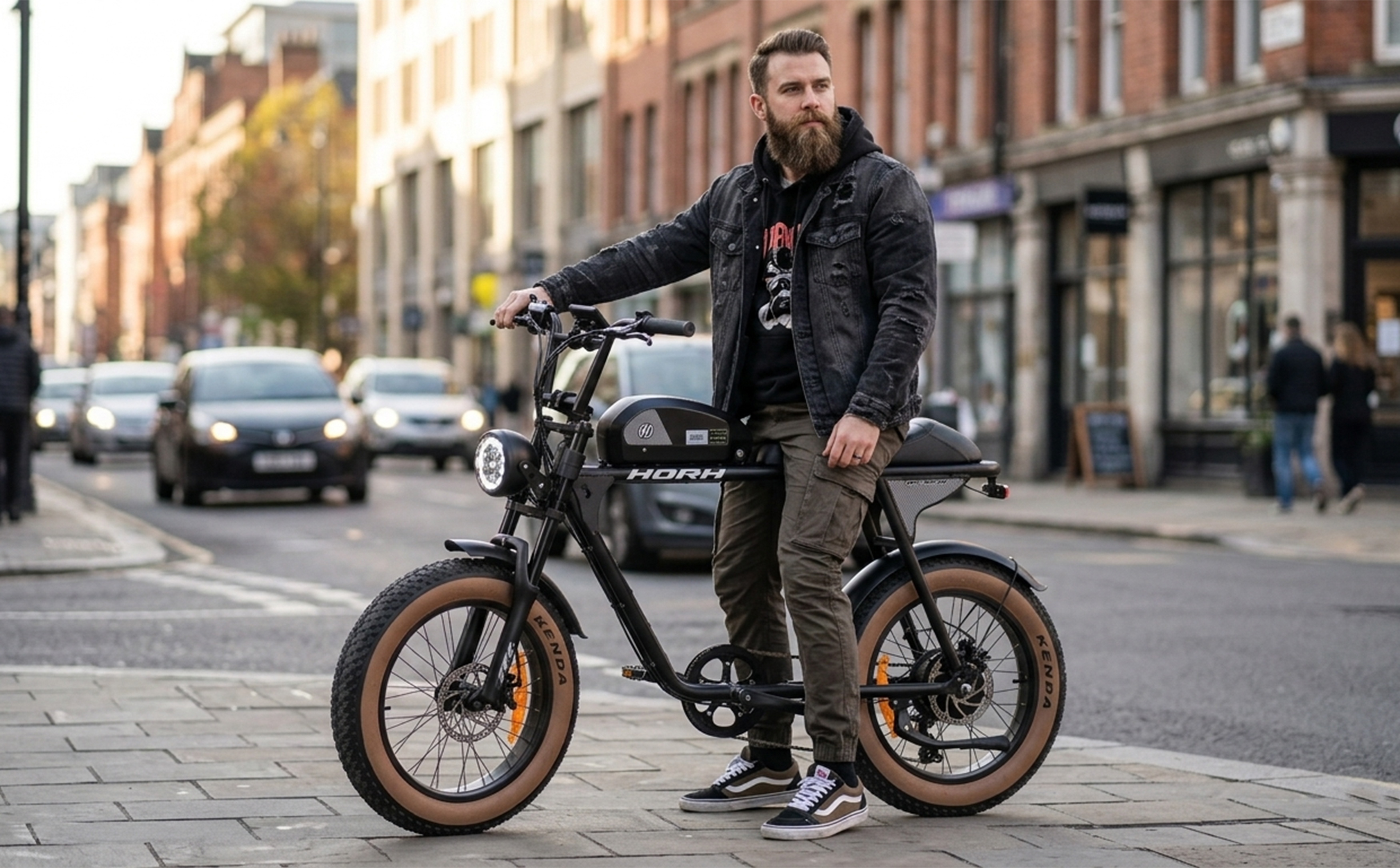 Велосипед HORH DEEP 20" 500W (2025) Black-Grey-Brown