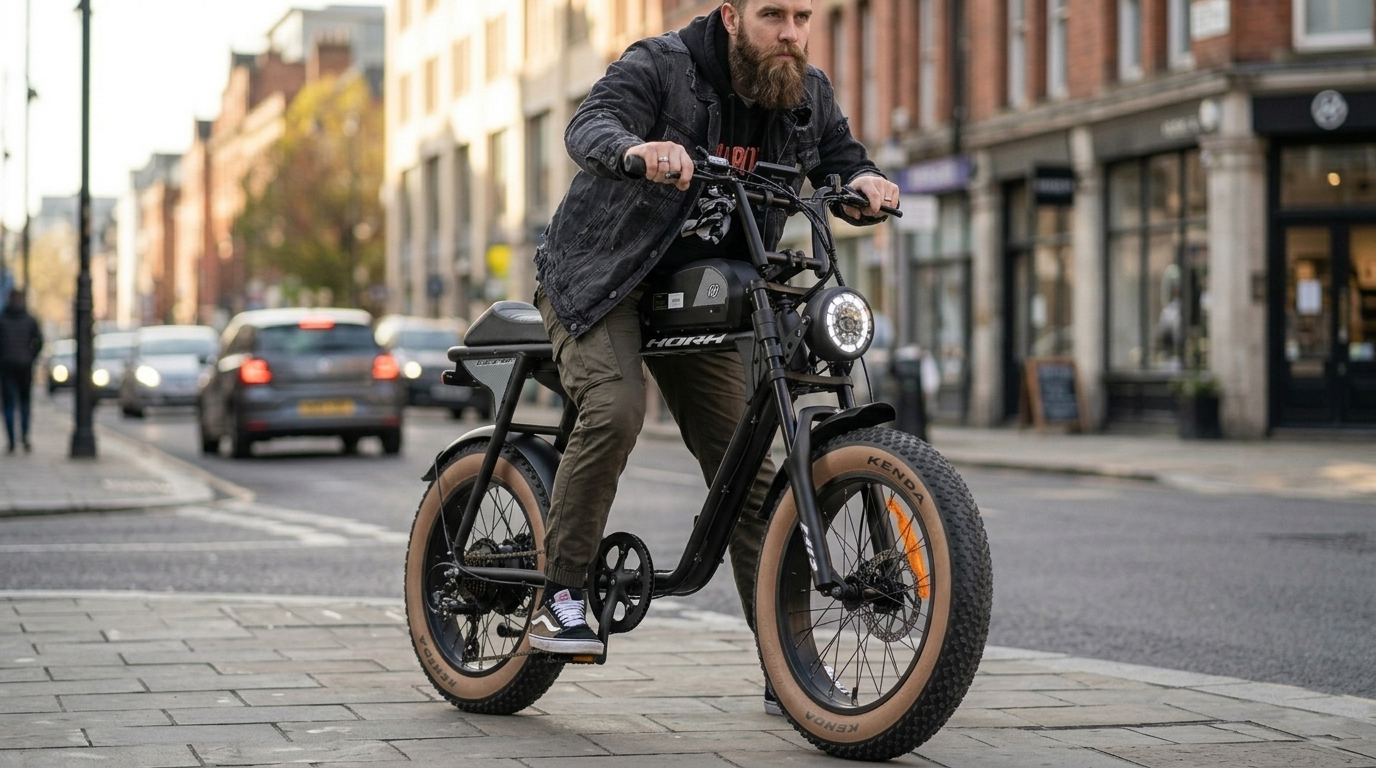 Велосипед HORH DEEP 20" 500W (2025) Black-Grey-Brown