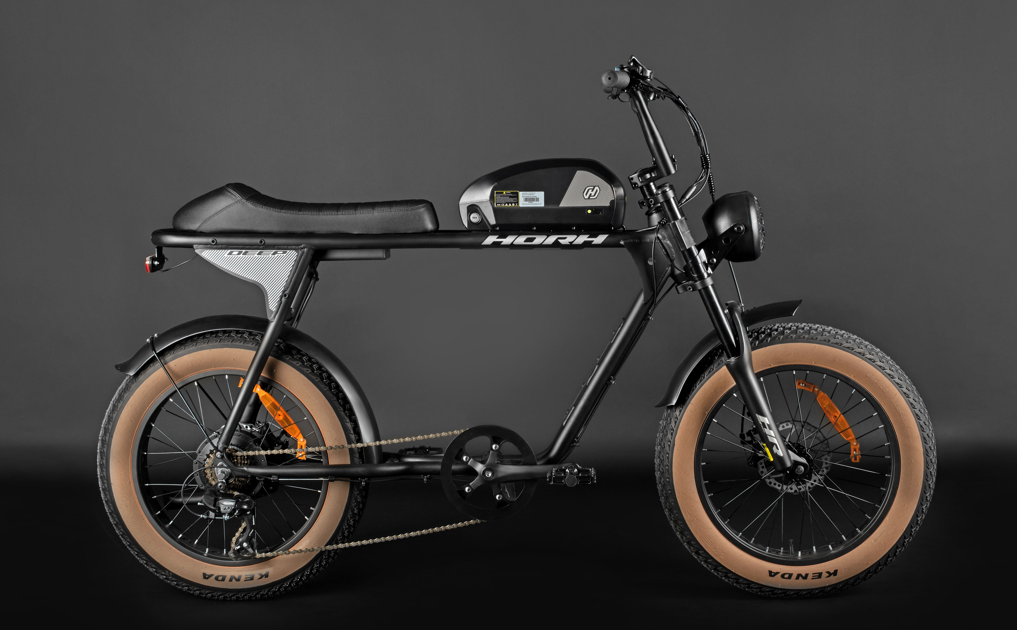Велосипед HORH DEEP 20" 500W (2025) Black-Grey-Brown