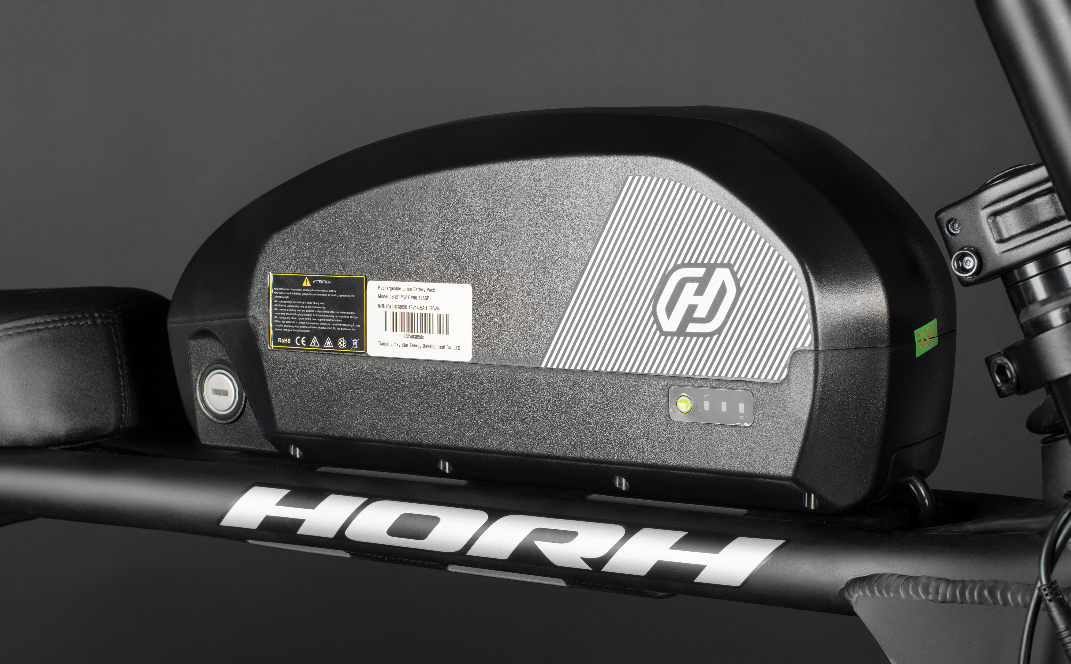 Велосипед HORH DEEP 20" 500W (2025) Black-Grey-Brown