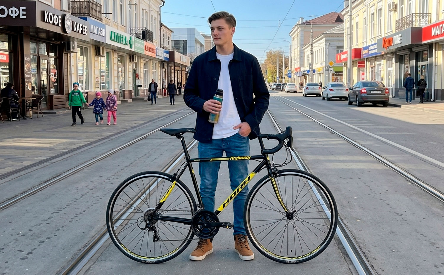 Велосипед HORH HIGHWAY (2026) Black-Yellow